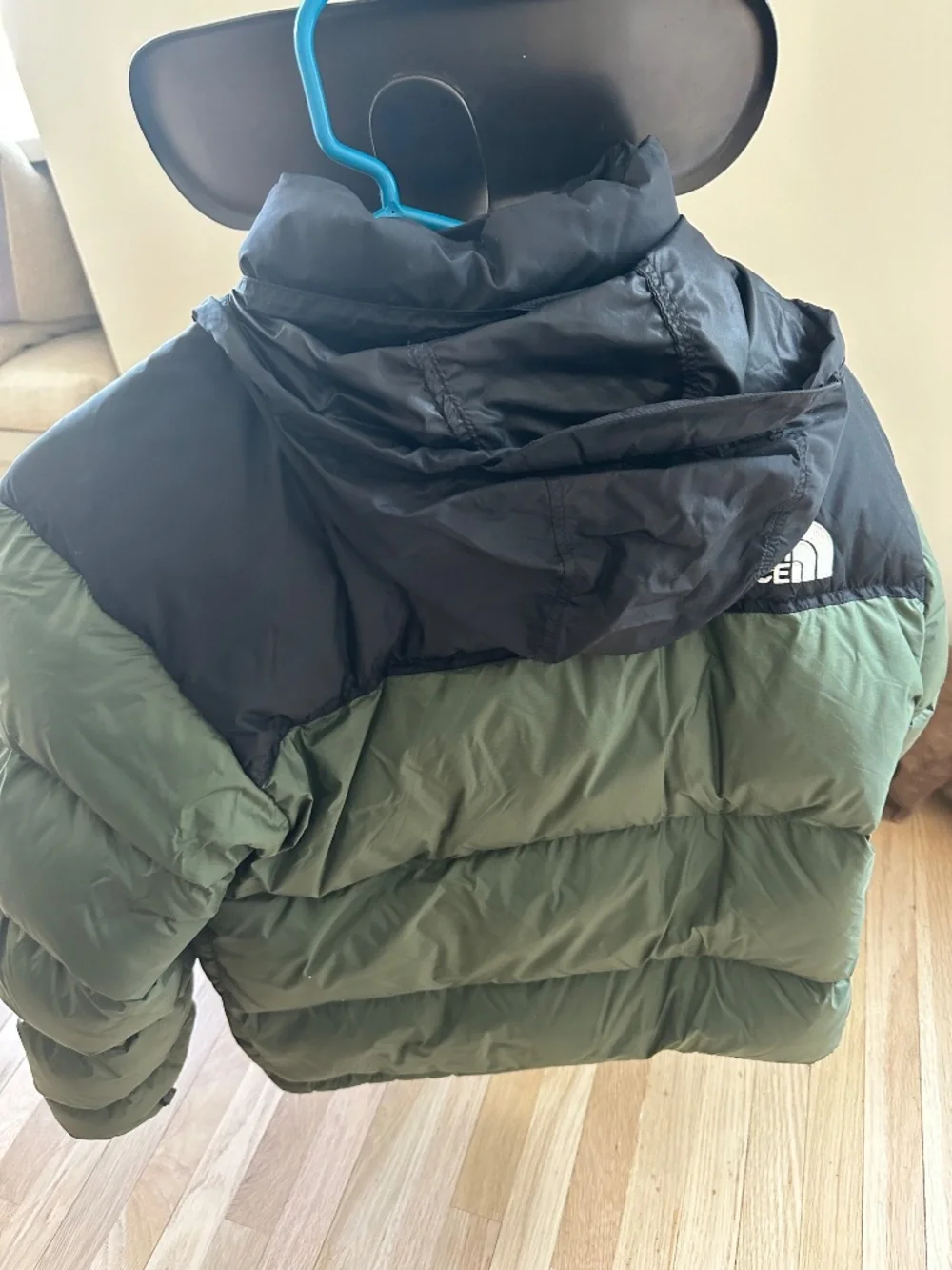North face green puffer jacket
